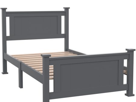 Kingston Slumber King Single Wooden Timber Bed Frame (Grey) on Sale