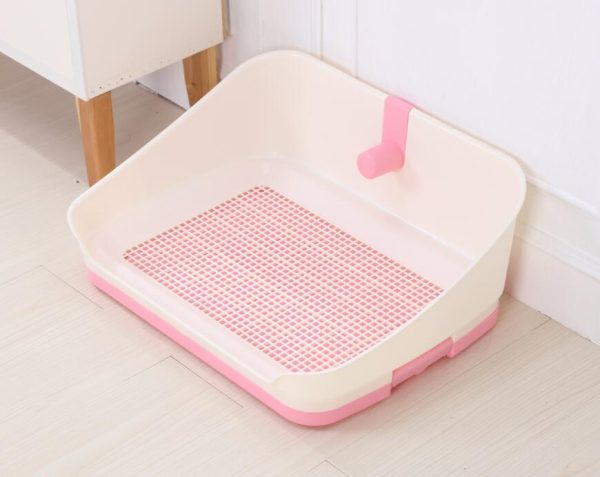 Portable Dog Potty Training Tray with Wall - Pink (Medium) Fashion