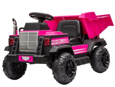 Electric Ride On Toy Dump Truck with Bluetooth Music | Pink Color | ROVO KIDS Brand For Discount