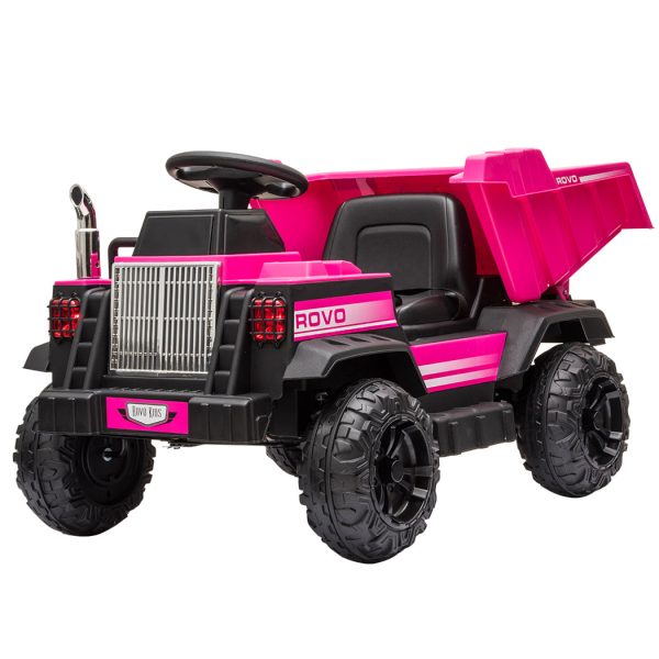 Electric Ride On Toy Dump Truck with Bluetooth Music | Pink Color | ROVO KIDS Brand For Discount