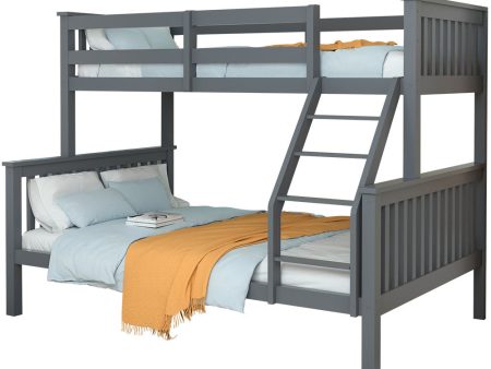 2in1 Single on Double Bunk Bed Kids Solid Wood Timber Loft Furniture Slats Grey Cheap